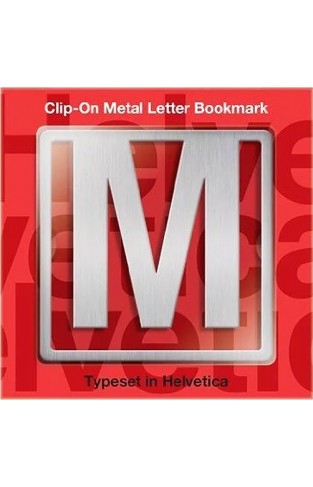 Helvetica Clip On Letter Bookmark   M